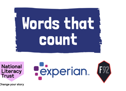 Words that Count with Experian and Foundation 92 and new National Literacy Trust logo