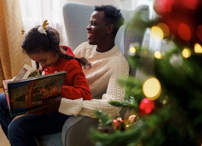 Reading Together at christmas