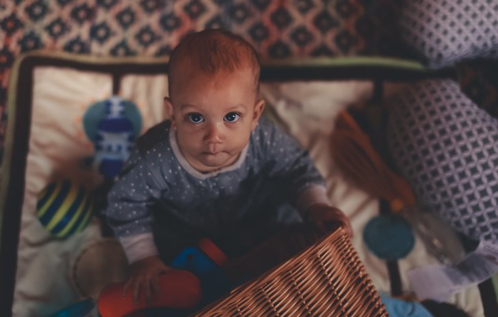 baby with basket