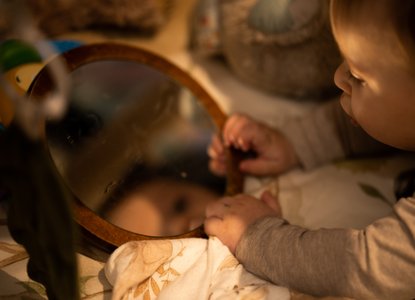 baby and mirror