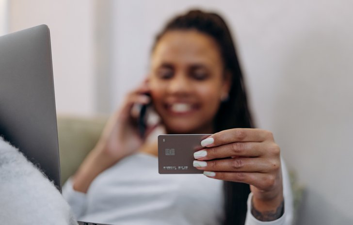 Young woman credit card