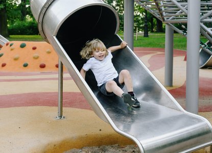 boy on slide